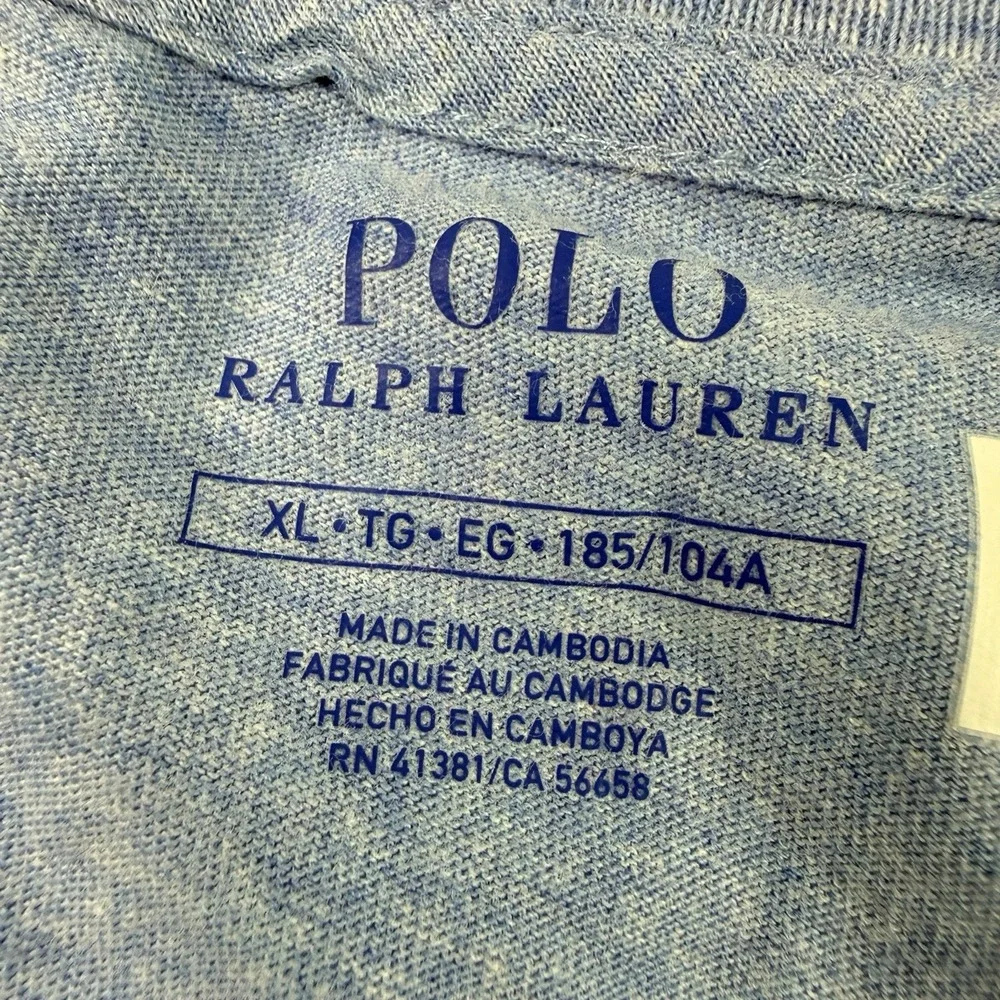 Polo Ralph Lauren Cobalt Heather Blue Cotton Short Sleeve‎ T-Shirt Men's XL NWT